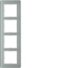 HAGER BOCCHIOTTI - Cornice quadrupla Berker Q.7 vetro bianco polare