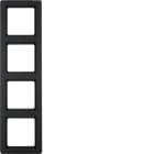 HAGER BOCCHIOTTI - Cornice quadrupla Berker Q.1antracite velluto, verniciato 10146086