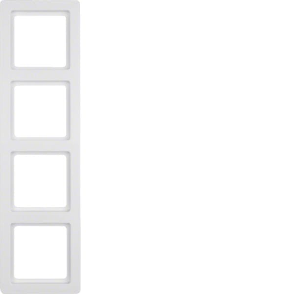 HAGER BOCCHIOTTI - Cornice quadrupla Berker Q.1 bianco polare velluto 10146089