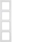 HAGER BOCCHIOTTI - Cornice quadrupla Berker Q.1 bianco polare velluto 10146089