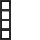 HAGER BOCCHIOTTI - Cornice quadrupla Berker Q.3 antracite velluto, verniciato 10146096