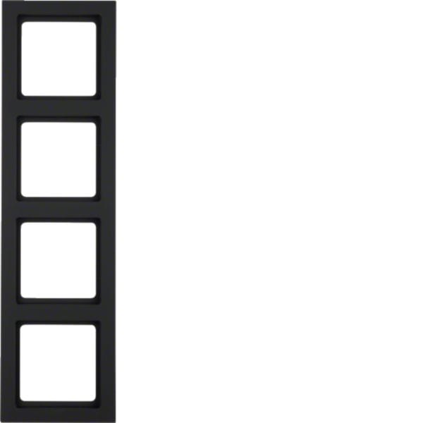 HAGER BOCCHIOTTI - Cornice quadrupla Berker Q.3 antracite velluto, verniciato