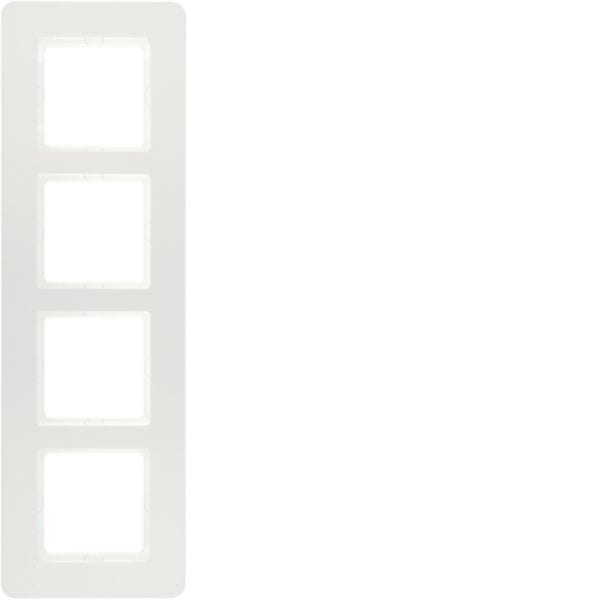 HAGER BOCCHIOTTI - Cornice quadrupla Berker Q.7 bianco polare velluto, verniciato