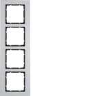 HAGER BOCCHIOTTI - Cornice quadrupla Berker B.7 alu/antracite opaco, alluminio anodizzato 10146904