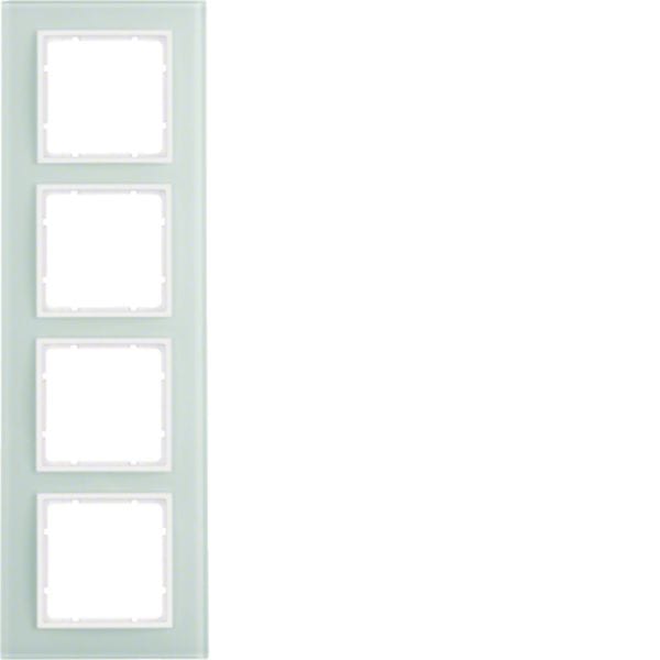 HAGER BOCCHIOTTI - Cornice in vetro quadrupla Berker B.7 vetro bianco polare/bianco polare opaco