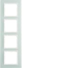 HAGER BOCCHIOTTI - Cornice in vetro quadrupla Berker B.7 vetro bianco polare/bianco polare opaco