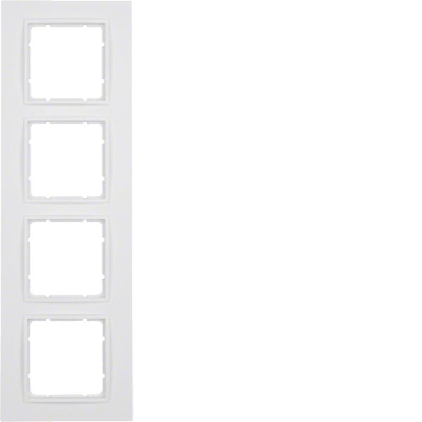 HAGER BOCCHIOTTI - Cornice quadrupla Berker B.7 bianco polare opaco