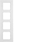 HAGER BOCCHIOTTI - Cornice quadrupla Berker B.7 bianco polare opaco