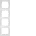 HAGER BOCCHIOTTI - Cornice quadrupla per montaggio verticale Berker S.1 bianco polare lucido