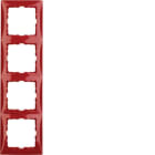 HAGER BOCCHIOTTI - Cornice quadrupla Berker S.1 rosso lucido