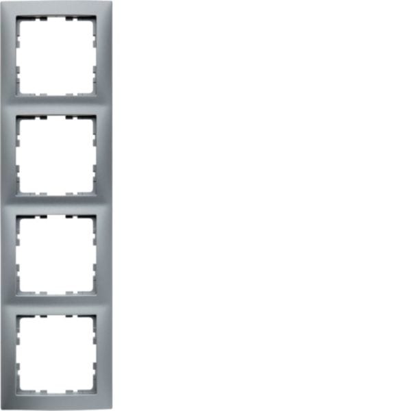 HAGER BOCCHIOTTI - Cornice quadrupla Berker S.1 alu opaco