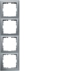 HAGER BOCCHIOTTI - Cornice quadrupla Berker S.1 alu opaco
