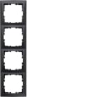 HAGER BOCCHIOTTI - Cornice quadrupla Berker S.1 antracite opaco