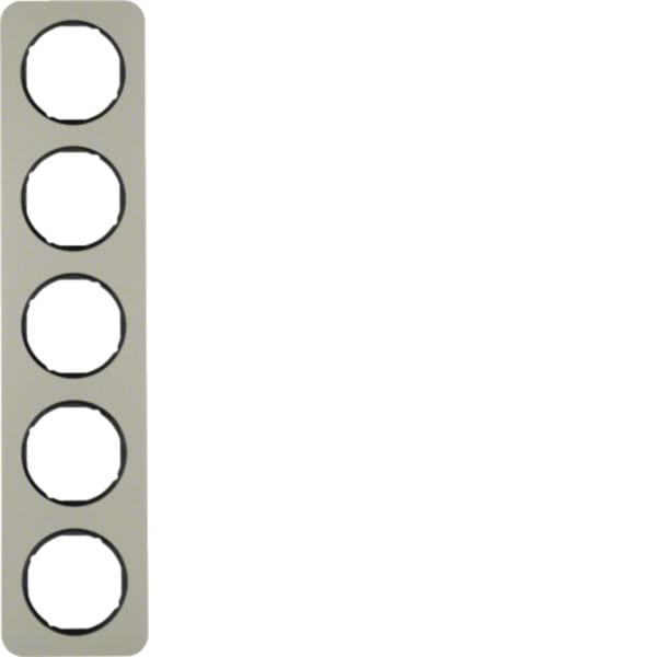 HAGER BOCCHIOTTI - Cornice quintupla Berker R.1 acciaio inox/nero