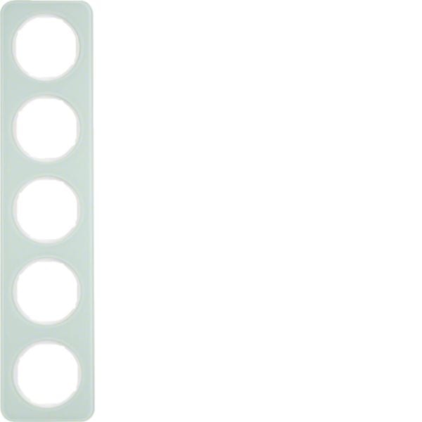 HAGER BOCCHIOTTI - Cornice quintupla Berker R.1 vetro bianco polare