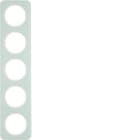 HAGER BOCCHIOTTI - Cornice quintupla Berker R.1 vetro bianco polare