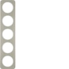 HAGER BOCCHIOTTI - Cornice quintupla Berker R.1 acciaio inox/bianco polare 10152114