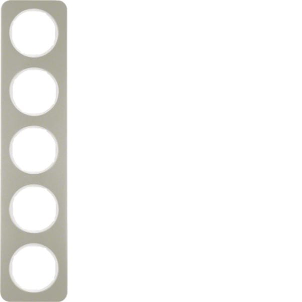 HAGER BOCCHIOTTI - Cornice quintupla Berker R.1 acciaio inox/bianco polare