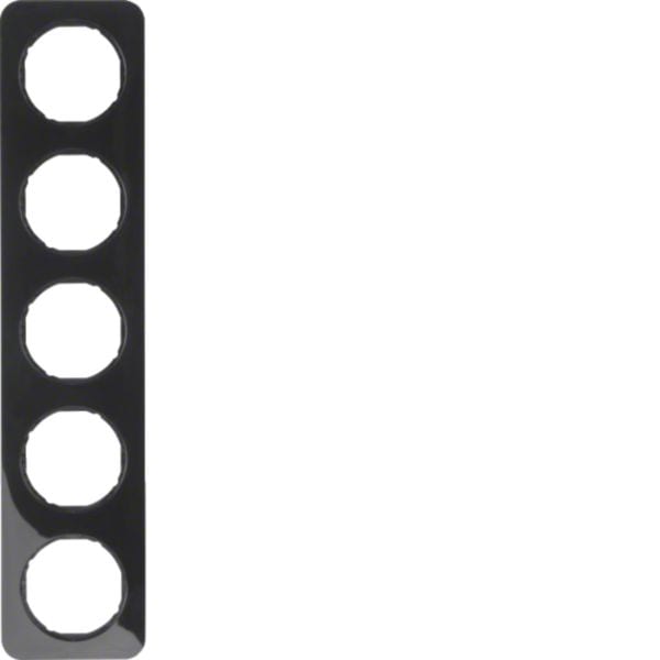 HAGER BOCCHIOTTI - Cornice quintupla Berker R.1 nero lucido