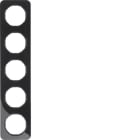 HAGER BOCCHIOTTI - Cornice quintupla Berker R.1 nero lucido 10152145