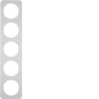 HAGER BOCCHIOTTI - Cornice quintupla Berker R.1 alu/bianco polare