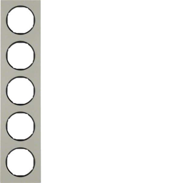 HAGER BOCCHIOTTI - Cornice quintupla Berker R.3 acciaio inox/nero