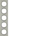 HAGER BOCCHIOTTI - Cornice quintupla Berker R.3 acciaio inox/nero