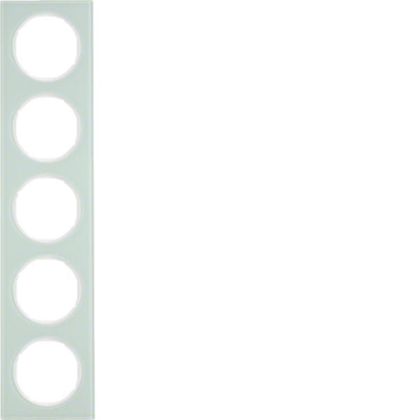 HAGER BOCCHIOTTI - Cornice quintupla Berker R.3 vetro bianco polare