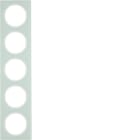 HAGER BOCCHIOTTI - Cornice quintupla Berker R.3 vetro bianco polare