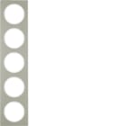 HAGER BOCCHIOTTI - Cornice quintupla Berker R.3 acciaio inox/bianco polare 10152214