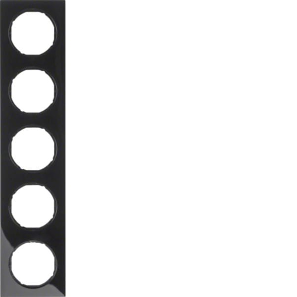 HAGER BOCCHIOTTI - Cornice quintupla Berker R.3 nero lucido
