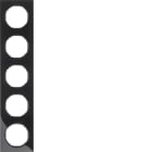 HAGER BOCCHIOTTI - Cornice quintupla Berker R.3 nero lucido
