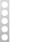 HAGER BOCCHIOTTI - Cornice quintupla Berker R.3 alu/bianco polare