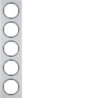HAGER BOCCHIOTTI - Cornice quintupla Berker R.3 alu/nero 10152284
