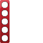 HAGER BOCCHIOTTI - Cornice quintupla Berker R.1 rosso trasparente/nero lucido, acrilico