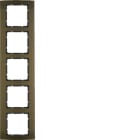 HAGER BOCCHIOTTI - Cornice quintupla Berker B.3 alu marrone/antracite opaco, alluminio anodizzato 10153001