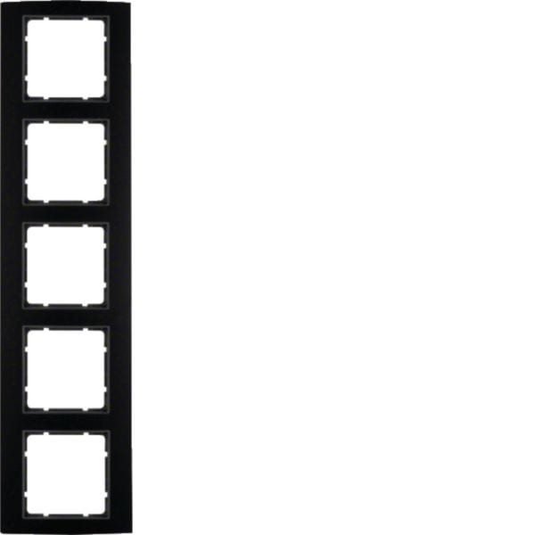 HAGER BOCCHIOTTI - Cornice quintupla Berker B.3 alu nero/antracite opaco,?alluminio anodizzato