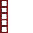 HAGER BOCCHIOTTI - Cornice quintupla Berker B.3 alu rosso/antracite opaco, alluminio anodizzato 10153012