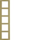 HAGER BOCCHIOTTI - Cornice quintupla Berker B.3 alu oro/bianco polare opaco, alluminio anodizzato