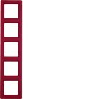 HAGER BOCCHIOTTI - Cornice quintupla Berker Q.1 rosso velluto 10156062