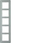 HAGER BOCCHIOTTI - Cornice quintupla Berker Q.7 vetro bianco polare