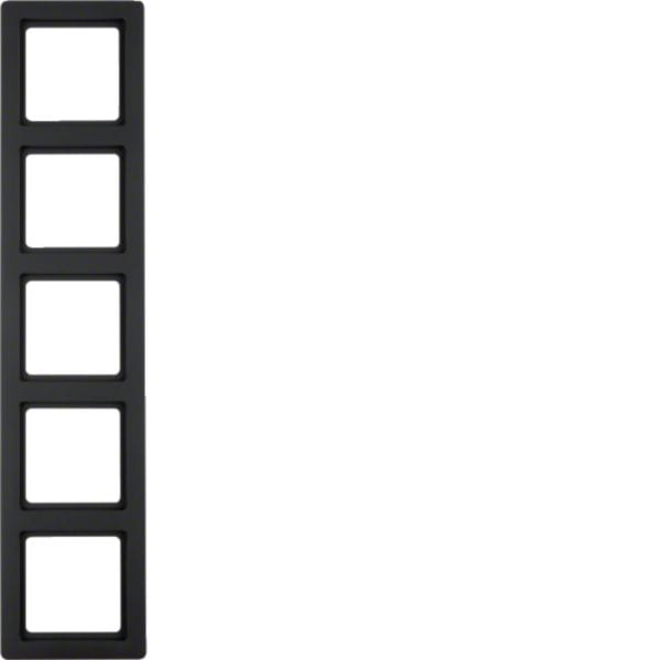 HAGER BOCCHIOTTI - Cornice quintupla Berker Q.1 antracite velluto, verniciato 10156086