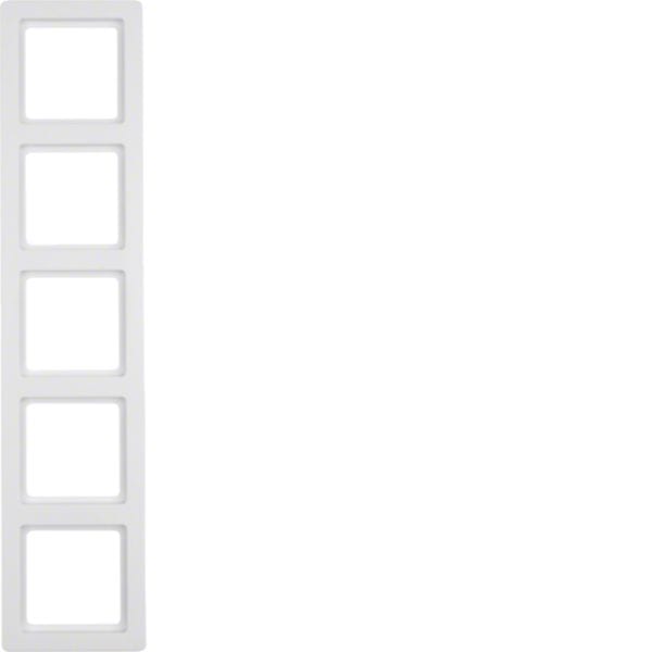 HAGER BOCCHIOTTI - Cornice quintupla Berker Q.1 bianco polare velluto 10156089