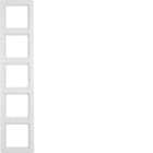 HAGER BOCCHIOTTI - Cornice quintupla Berker Q.1 bianco polare velluto 10156089