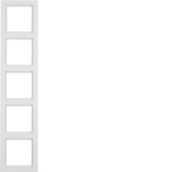 HAGER BOCCHIOTTI - Cornice quintupla Berker Q.3 bianco polare velluto