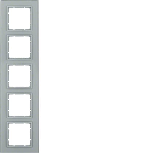 HAGER BOCCHIOTTI - Cornice in vetro quintupla Berker B.7 vetro alu/alu opaco, verniciato 10156414