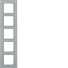 HAGER BOCCHIOTTI - Cornice in vetro quintupla Berker B.7 vetro alu/alu opaco, verniciato 10156414