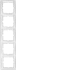 HAGER BOCCHIOTTI - Cornice quintupla per montaggio verticale Berker S.1 bianco polare lucido 10158919
