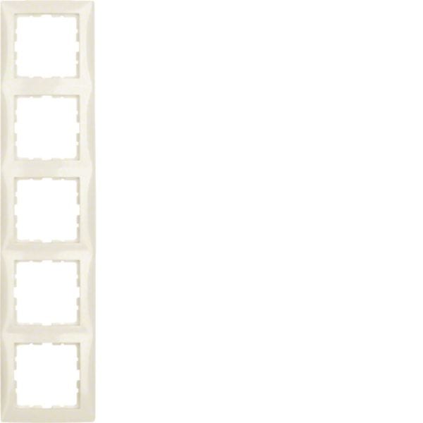 HAGER BOCCHIOTTI - Cornice quintupla Berker S.1 bianco lucido