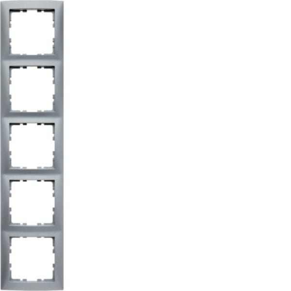HAGER BOCCHIOTTI - Cornice quintupla Berker S.1 alu opaco